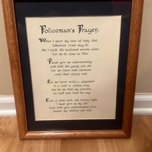 Police Officer’s Prayer wood frame give as Police Officer’s Gift